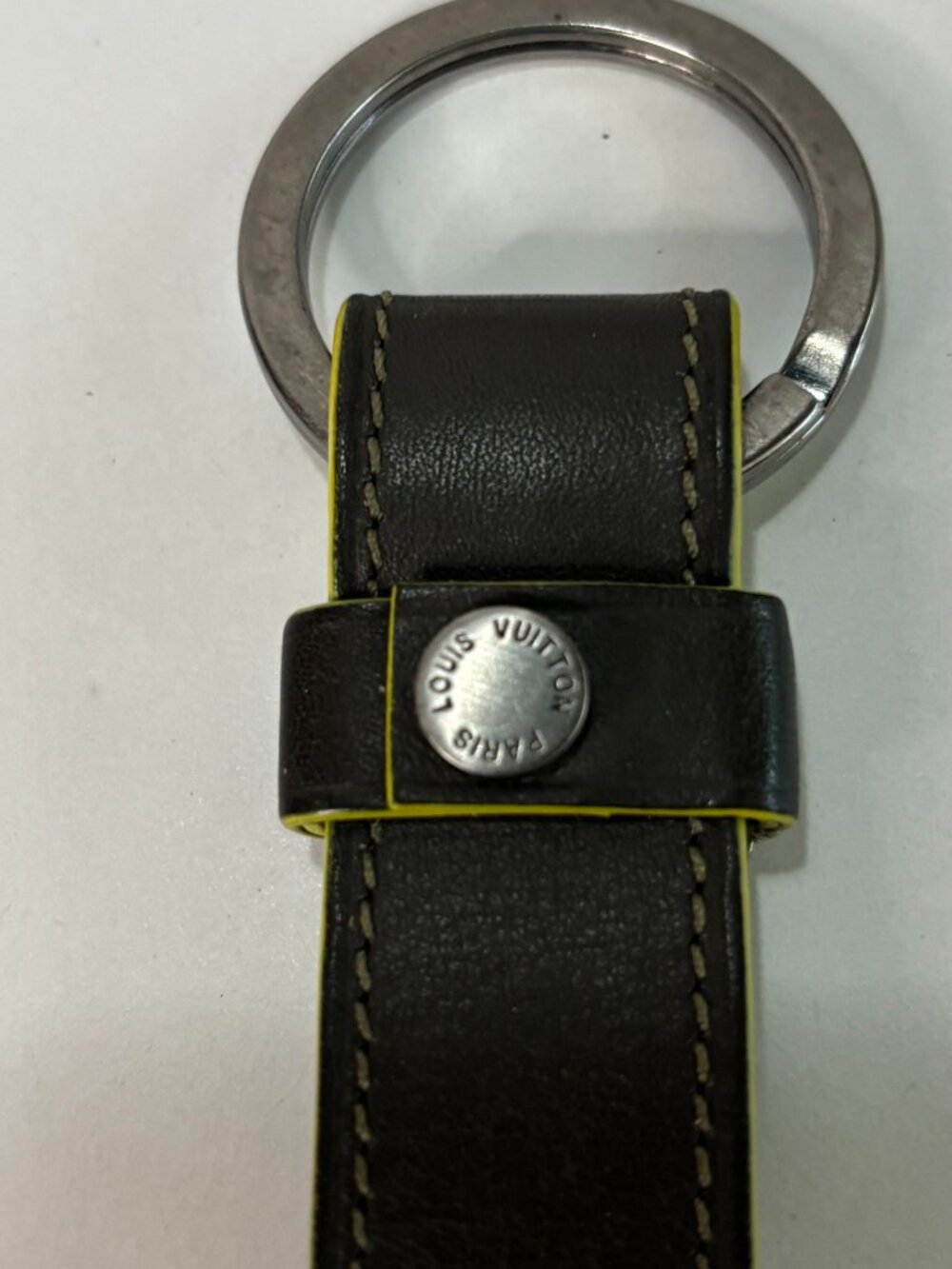Louis Vuitton Black Leather Key Ring / Key Holder